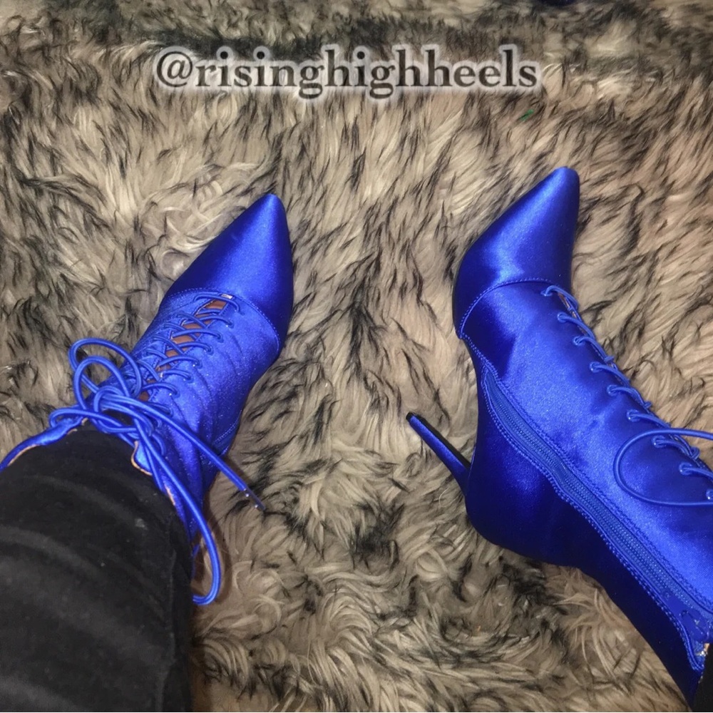 Blue boots high heels Stiletto